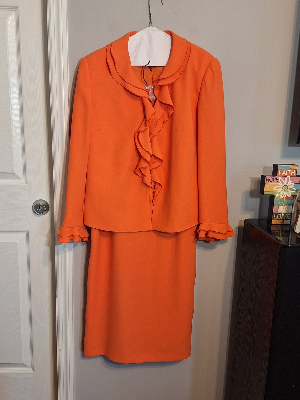 Emily Vibrant Orange Maxi Skirt And Blose Skirt Set  - Size 12